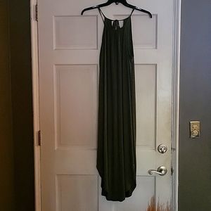Olive green midi dress